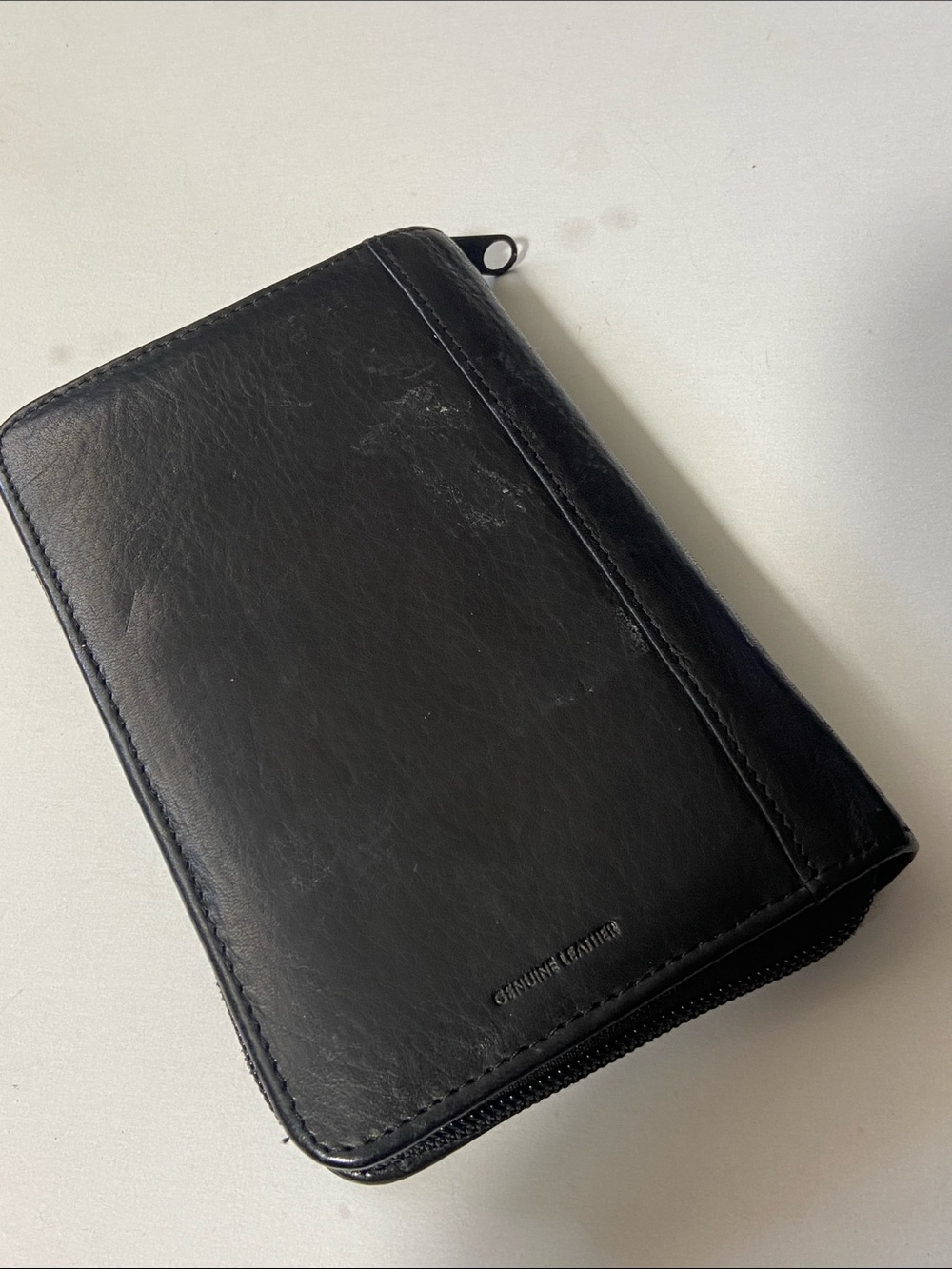 Wilson Genuine Leather Black Zip Travel Mini Organizer 6 rings